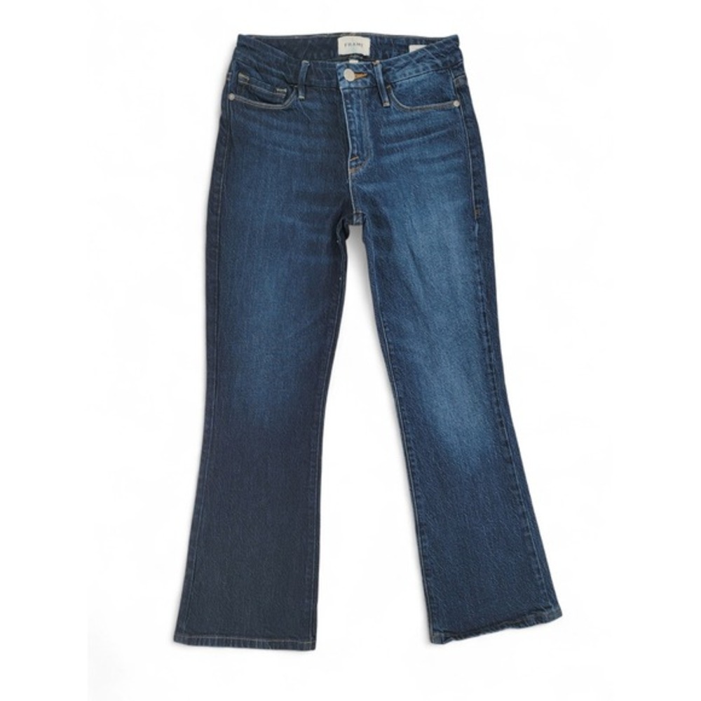Frame Womens 24 Bootcut‎ Jeans Cotton Blue Le Crop Mini Boot Mid Rise